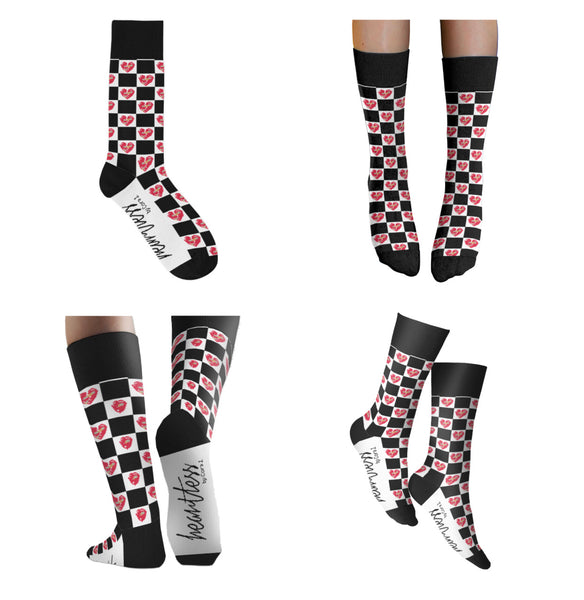 The Checkered Heart Sock